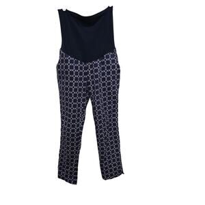 A Pea in the Pod Maternity Pants Small Petite Navy Geo Ankle